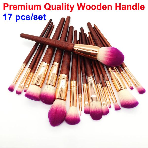 

Makeup bru h et 17pc wooden handle co metic bru he profe ional make up bru he foundation blending blu h concealer eye hadow bru h kit