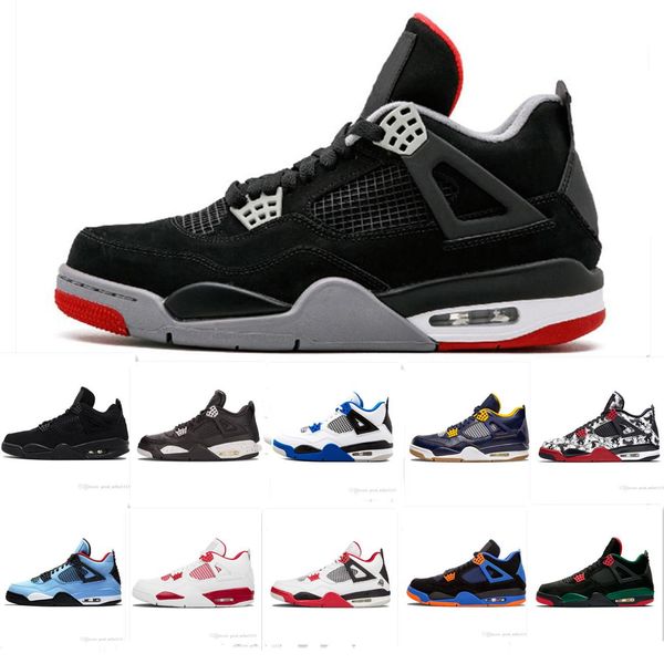 

2019 новый цвет bred 4 iv 4s татуировки мужчины баскетбольная обувь огонь красный белый черный кактус джек трэвис пиццерия молния мужские сп