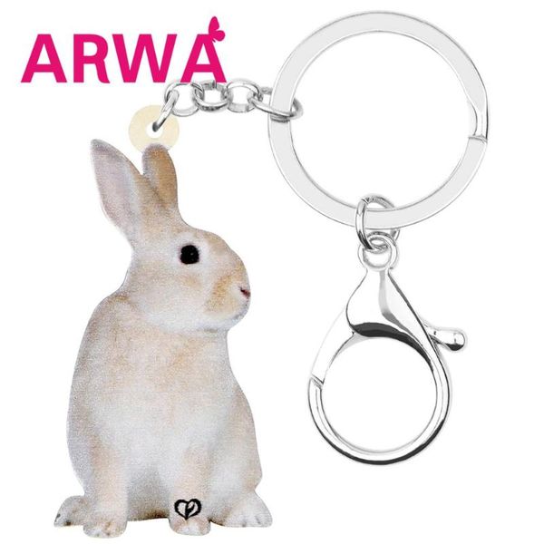 

arwa acrylic gray easter hare keychains keyring cute animal key chain jewelry for women girl classic gift accessory, Silver