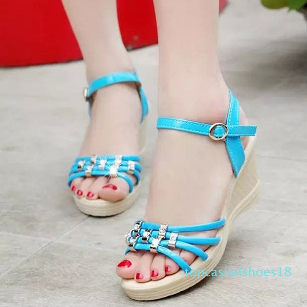 

lakeshi roman shoes women sandals summer ladies sandals 2019 women shoes bohemian fashion casual wedge t18, Black