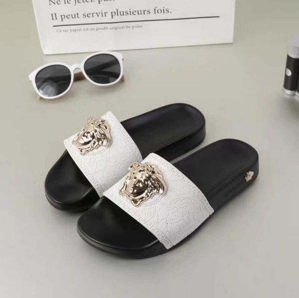 

palazzo medusa pool slides with embossed medusa head rubberised slip-on rubber pvc sandals slippers fashion slippers 619versace