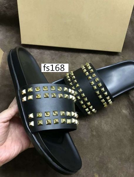 

donna studded willow nail slippers designer willow nails soft bottom rubber slippers womens rivet spikeswith boxs, Black