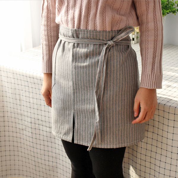 

cotton linen striped waist apron barista restaurant waitress bartender baker catering uniform florist gardener work wear d21