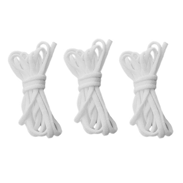 

3x 0.5cm width elastic round bungee bands cords threads ties 11yards white, Black