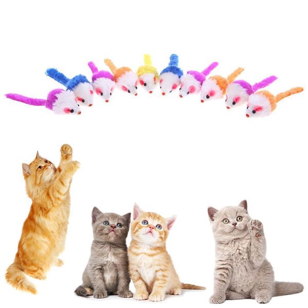 

20шт много красочные мышь cat игрушки забавные куклы мыши chew игрушки для cat kitten interactive sound игрушка cat продукты