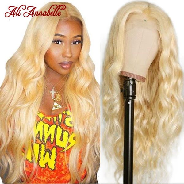 

lace wigs ali annabelle blonde 613 front wig body wave malaysian honey human hair 13x6, Black;brown