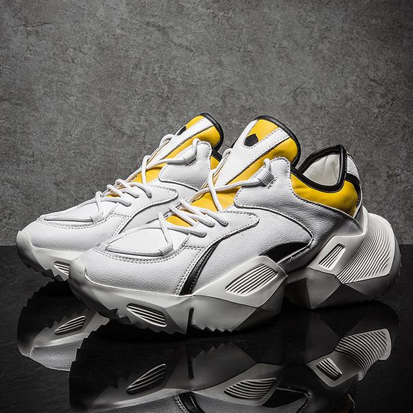

2019 autumn men walking shoes quality pu leather breathable dad sneakers shoes lace up fashion outdoor sneakers men adult