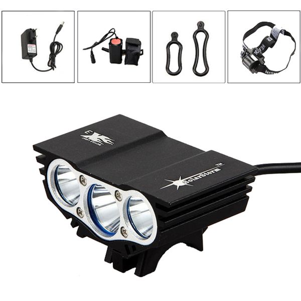 

solarstorm x3 xm-l t6 led rechargeable bike lights waterproof headlamp fishing outdoor camping with 4x18650 battery