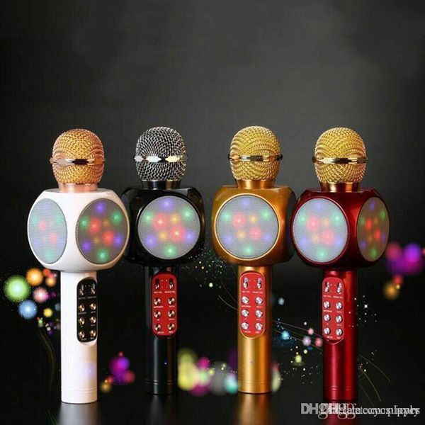 

11 ws1816 светодиодные поддержка беспроводной мобильный телефон mic микрофон караоке музыкальный плеер музыкальный bluetooth hanheld микрофо