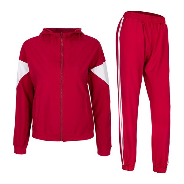 

tracksuit women two piece set &pant clothing breathable ladies stripted 2pcs sports suits female vestidos conjunto feminino, White