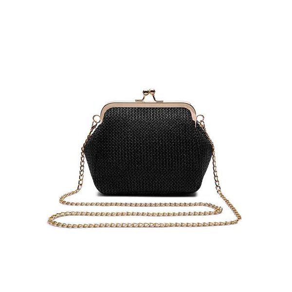 

2019 new imitation straw shoulder bags for women fashion ladies chains shell crossbody bag teenage girls casual messenger bag