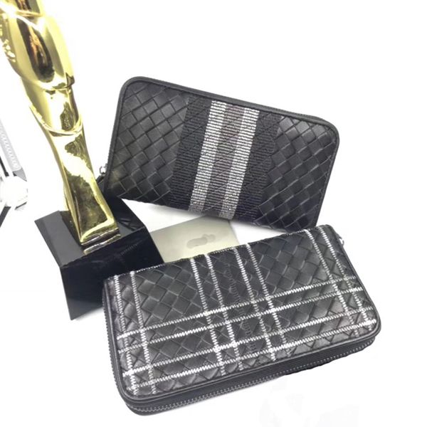 

новый оптовый дизайнер классический на молнии длинный кошелек из натуральной кожи ручной длинный кошелек из телячьей кожи кошелек модный дер, Red;black