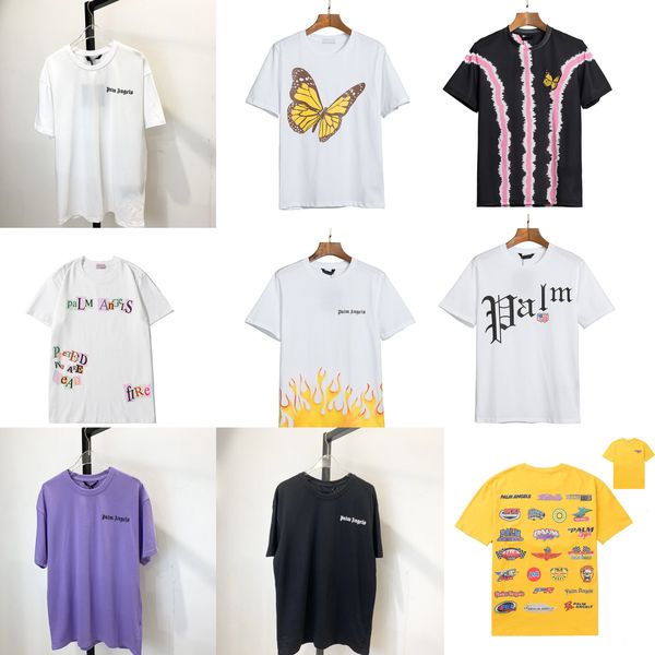 

20ss qaulity designer comfortable cotton print tshirt shirts white t-shirt street hip hop tees short sleeve palm t shirt, White;black