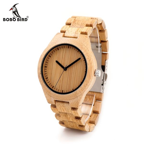 

bobo bird v-g27 bamboo wooden watches men handmade classic quartz wristwatch wood/leather strap available, Slivery;brown