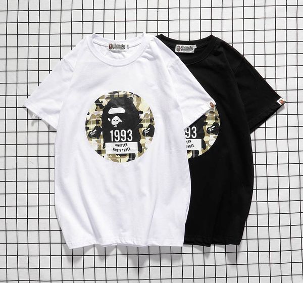 

classic tide brand short sleeved mens designer t-shirt luxury casual t-shirt fashion ape head print t-shirt cotton sports t shirt wild, White;black