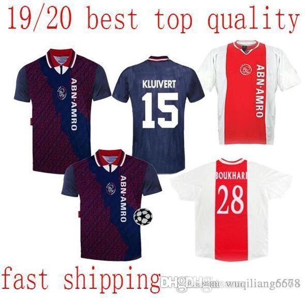 

1994 1995 ajax retro soccer jersey 94 95 rijkaard kluivert litmanen de boer seedorf davids overmars 04 05 football shirt 2004 2005 babel, Black;yellow