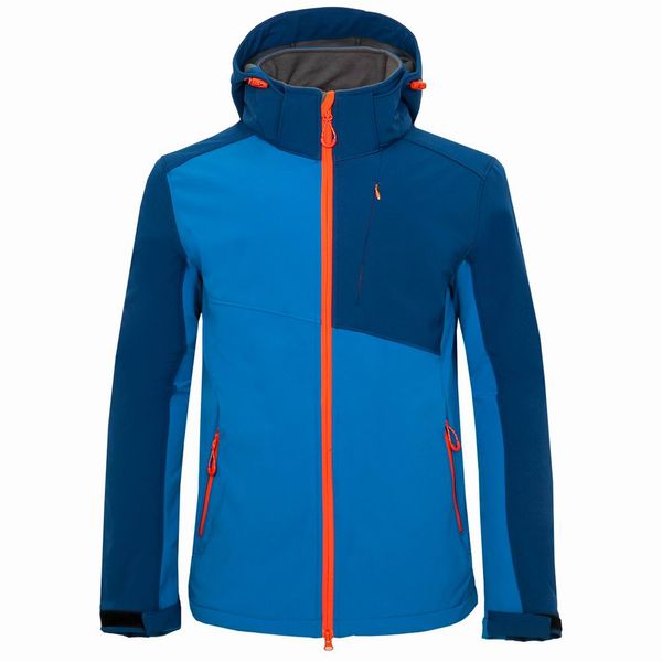 

2019 men hiking jacket softshell fleece clothing windproof water repellent outdoor sport mountain camping riding male coat new, Blue;black