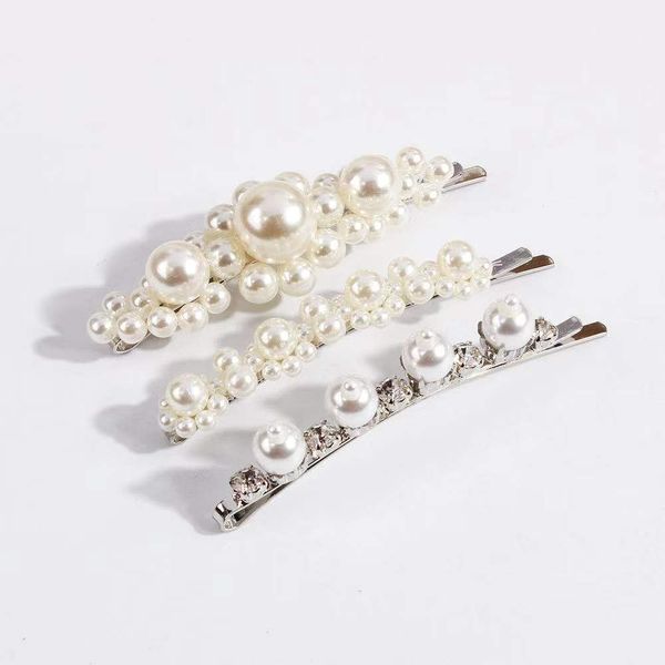 

hair pin hairpin clasp accessories fashion diamond simple european american hand beaded temperament pearl flowers web celebrity joker, Black;brown