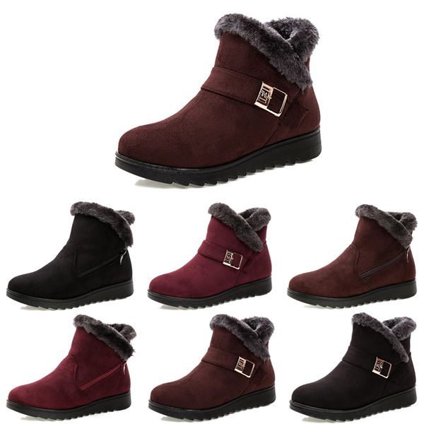 

2020 discount non-brand winter women snow boots triple black red brown suede ankle boots mother shoes keep warm 35-40 style 13 ing