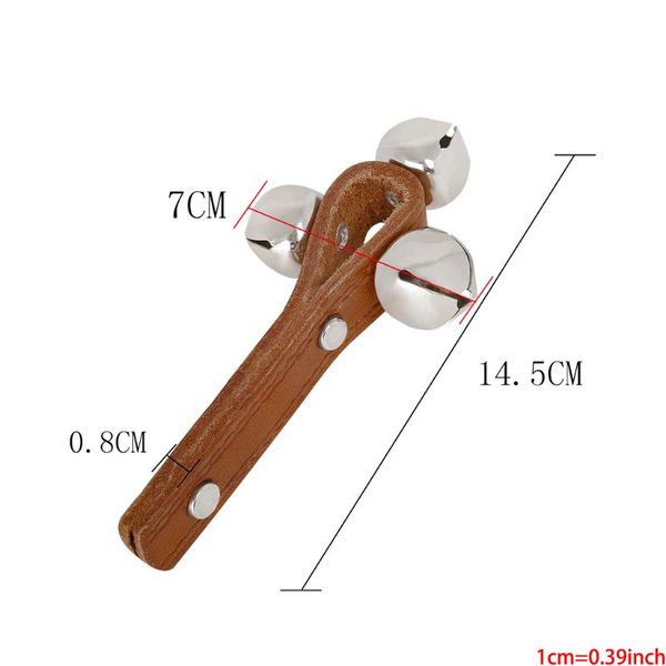 

musical rhythm leather strap wrist rattles shaking 3/5 jingle bells for kids d5ba