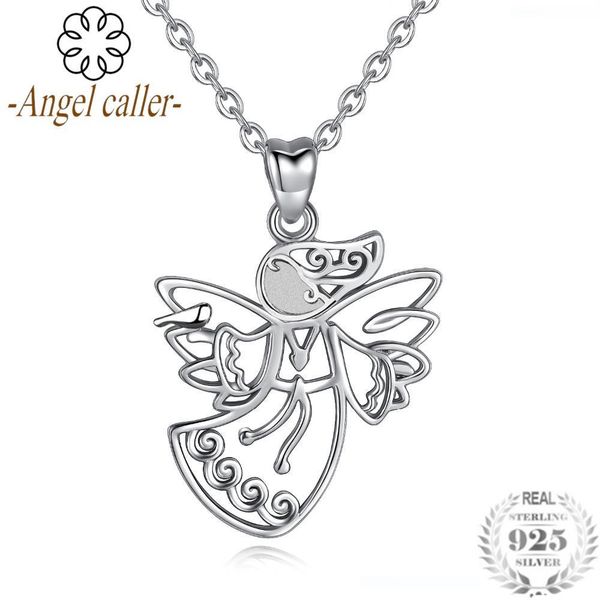 2019 Angel Caller Authentic 925 Sterling Silver Guardian Angel Pendant Necklace For Women Girls Luxury Sterling Silver Jewelry Gift From Shihao4