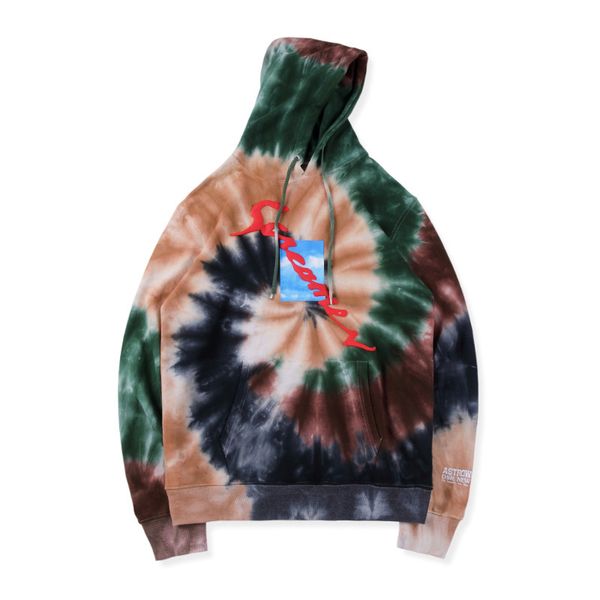 

mens designer hoodies travis scott x dover star tie-dye graffiti hoodie casual hooded pullover high street sweatshirts, Black
