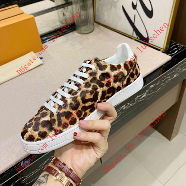 

new arrival fashion men women casual shoes leopard print designer sneakers shoes high white genuine leather classic flower shoes 35-45, Black