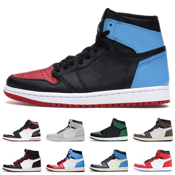 

jumpman 1 men women basketball shoes 1s mens trainers unc to chicago union obsidian fearless pine green fashion sports sneaker size 36-46