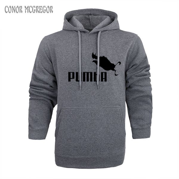 

2018 new brand hoodie streetwear hip hop printing off pumba hooded hoody mens hoodies and sweatshirts sizep, Black