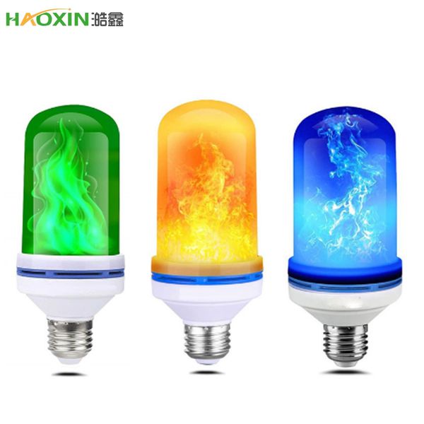 

haoxin led flame floodlight lamp e27 1ac85-265v wall flickering flamme light fire atmosphere bulb for party christmas garden yard decor