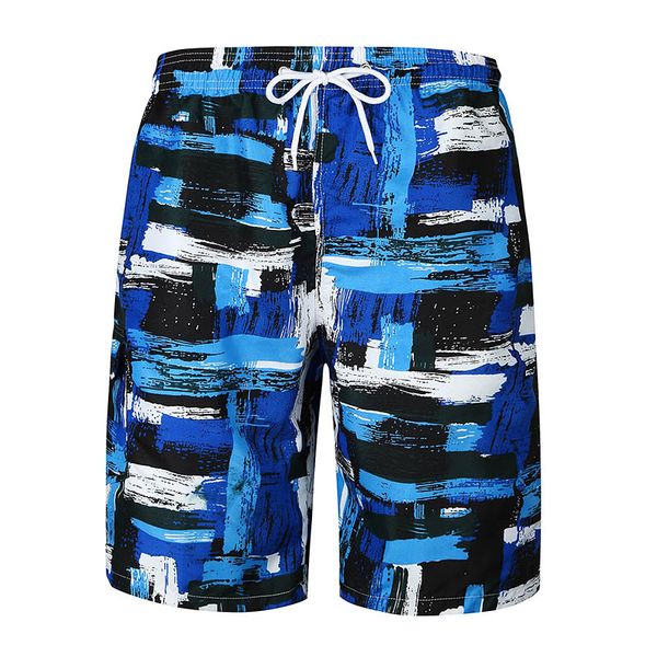 

Men Summer Beach Shorts Thin Breathable Quick Dry Irregular Pattern Print Short Pants SSA-19ING