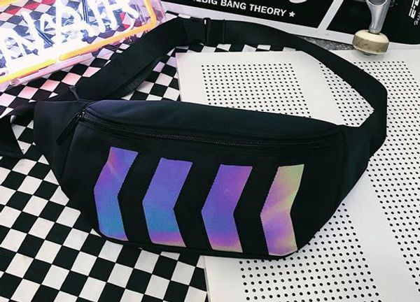 

2020 new trendy cool reflective oblique cross waist bag fashion wild shoulder bag in stock