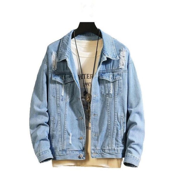 

spring men's denim jacket casual cotton jacket fashion men's coat denim large size, Black;brown