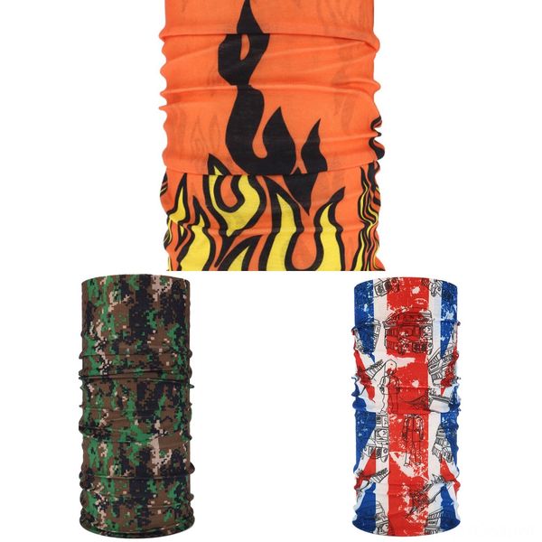 

arikk fashion mask protective sun novelty ring scarf wolf mouth face maskoutdoor scarf bandana seamless, Black