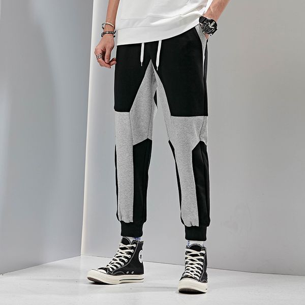 

2020 hip hop boy multi-pocket elastic waist harem pants men streetwear punk casual trousers joggers male ankle-length mens pants, Black