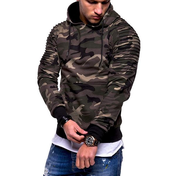 

laamei camouflage hoodies men 2018 new fashion sweatshirt male camo hoody hip hop autumn winter hoodie plus size 3xl, Black