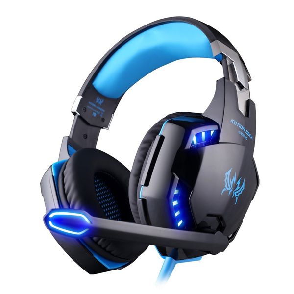 

g2000 gaming headset over-ear gaming headphones surround stereo noise reduction with mic led light for nintendo switch pc game in box