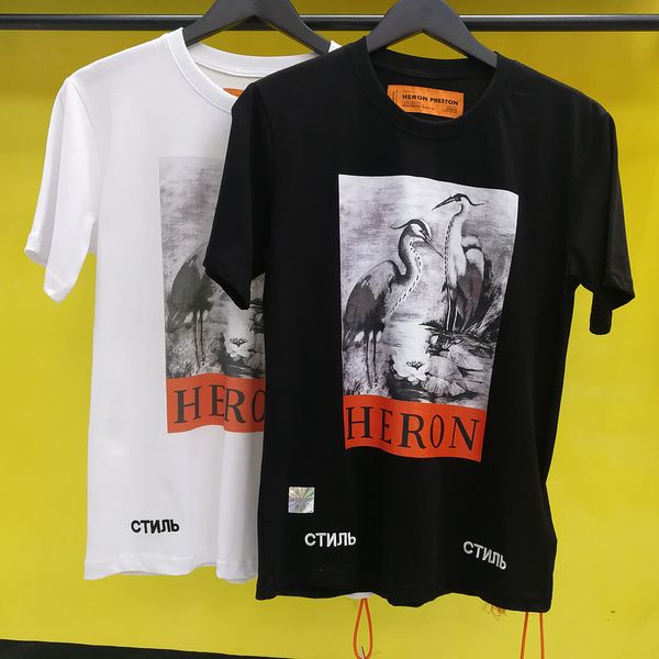 

luxury t-shirt designer luxury t-shirt for men and women crane print hip hop short sleeve brand luxury, White;black