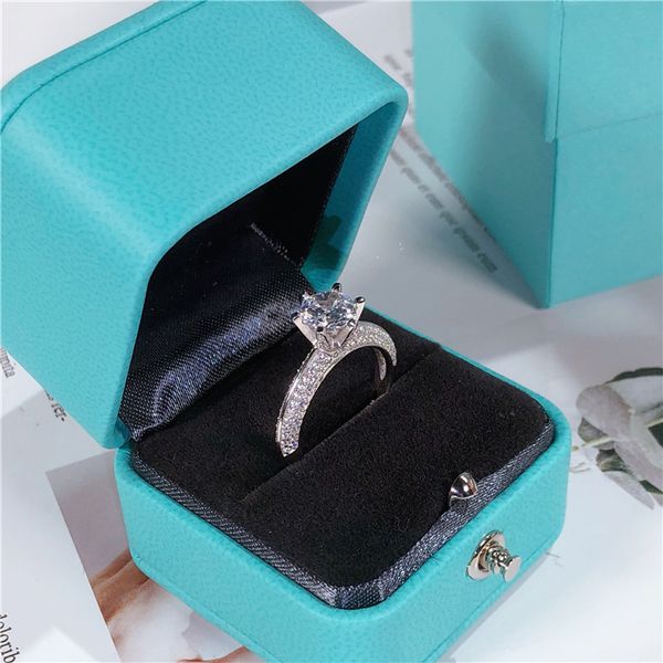 

women's 925 sterling silver micro-drilled ring + box, Golden;silver