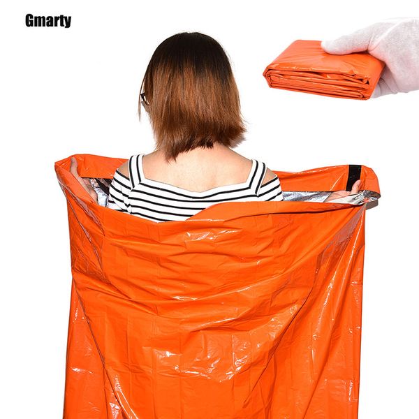 

orange thermal reflective emergency sleeping bag survival blanket ultralight outdoor body heat retention emergency tool