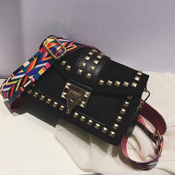

women's bag 2020 new fashion small square bag with rivets fairy versatile one shoulder handbag messenger bags
