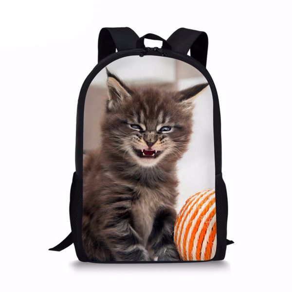 

kawaii 3d smile cat maine coon print backpacks for teenager boys girls casual lap rucksacks students school bagssumka