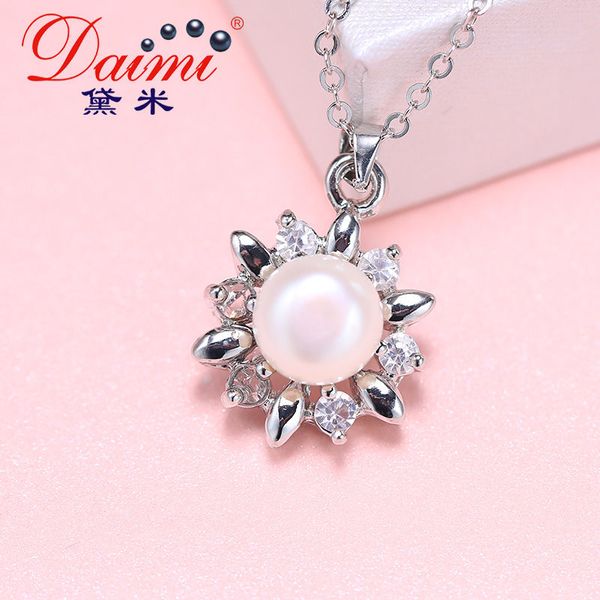 

dmcpfp003 8-9mm pearl подвеска ожерелье sun shape pearl подвеска для женщин, Silver