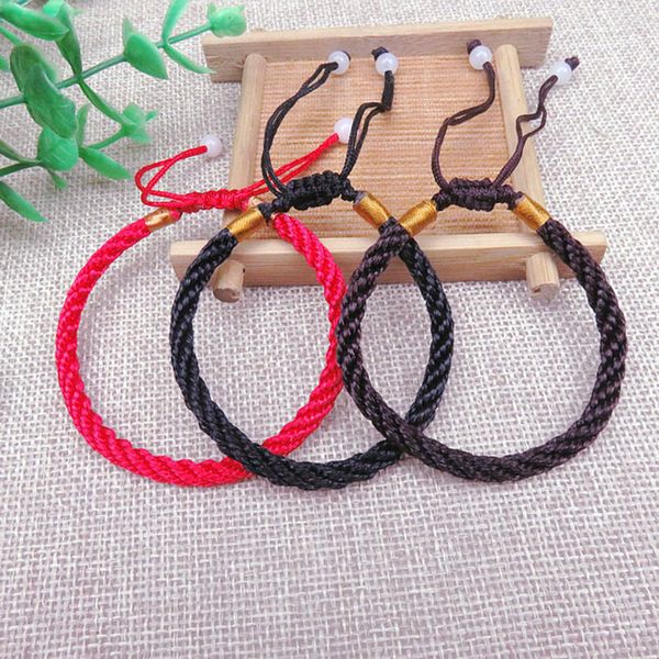 

100pcs red/black/coffee rope chain for diy bracelets fashion jewelry for men/women new year christmas gift strands bracelet