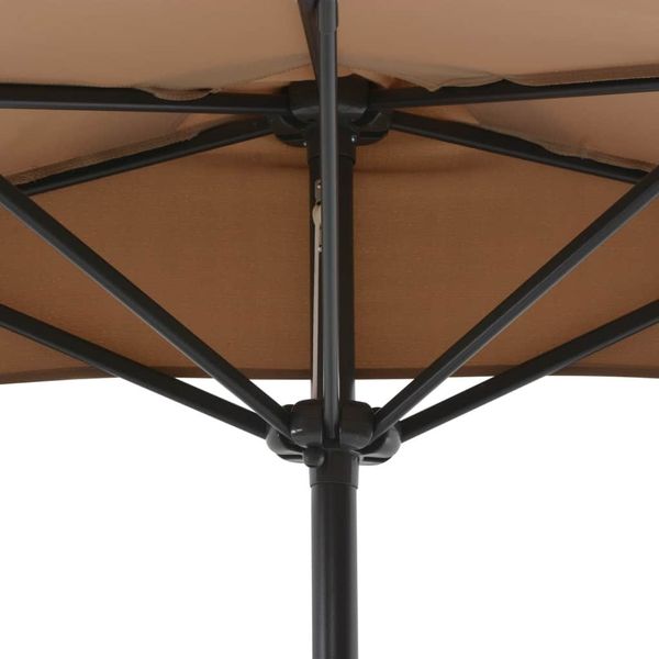 

balcony parasol with aluminium pole taupe 270x135 cm half garden sets