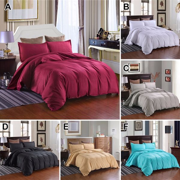 

3-piece set solid duvet cover & pillowcase stripes l bedding sets twin queen king bed set quilt cover home