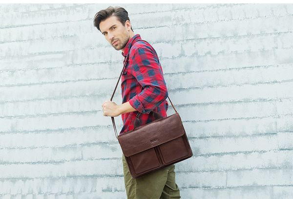 

leather men's business briefcase casual shoulder crossbody handbags