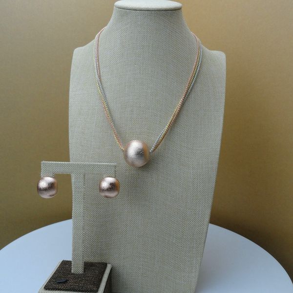 

2019 yuminglai italian gold 24k dubai costume jewelry sets necklace and earrings fhk6211 rose gold, Silver
