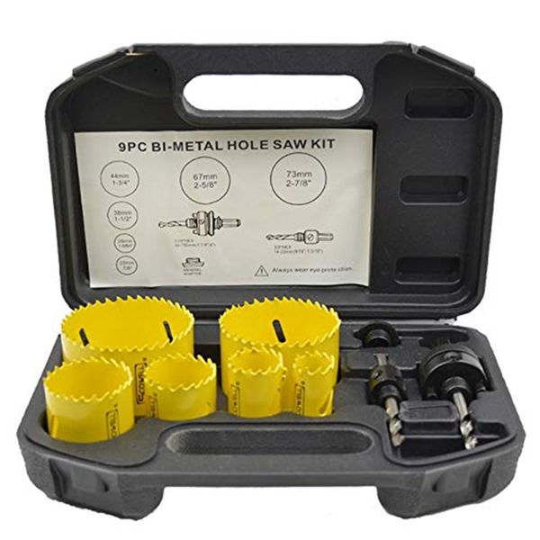 

9pcs holesaw blades kit bi metal holesaw bit set adjustable hole saw cutter metal cutting core drill hole cutting saw