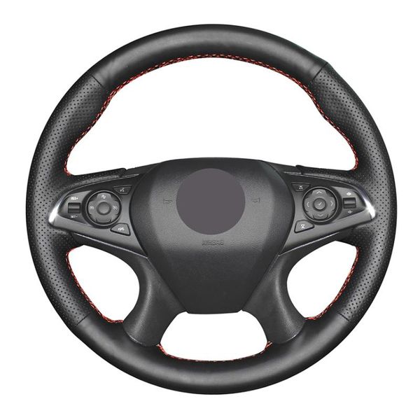 

hand sew black artificial leather car steering wheel cover for lacrosse 2016